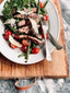 Steaksalat med grønne bønner og tomater